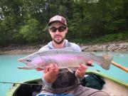 Phil and Mark rainbow trout, May lake